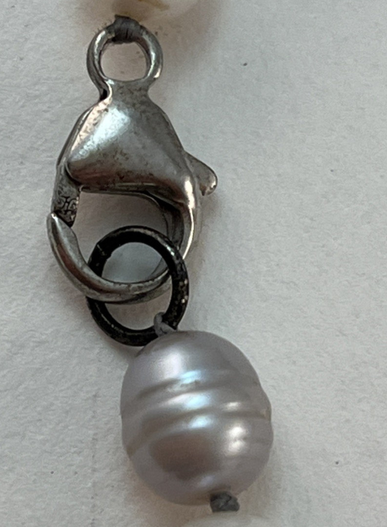 HONORA 925 Sterling Silver Black Gray White Graduated Pearl Necklace 20″