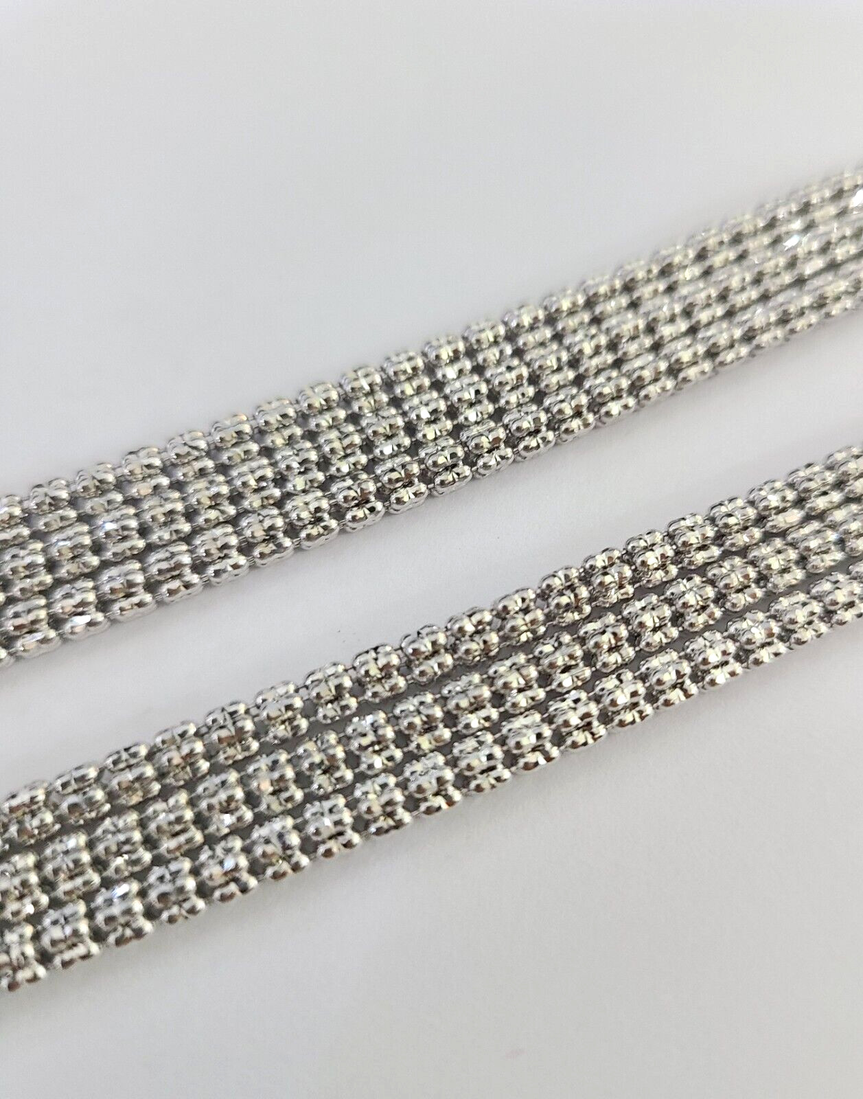 10k White Gold Iced Chain 3.5mm Diamond Cut Necklace 20″ 22″ 24″ 10Kt