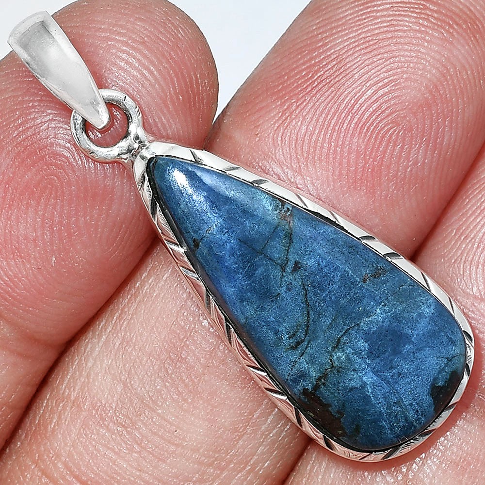 Natural Shattuckite – USA 925 Sterling Silver Pendant Jewelry P-1079