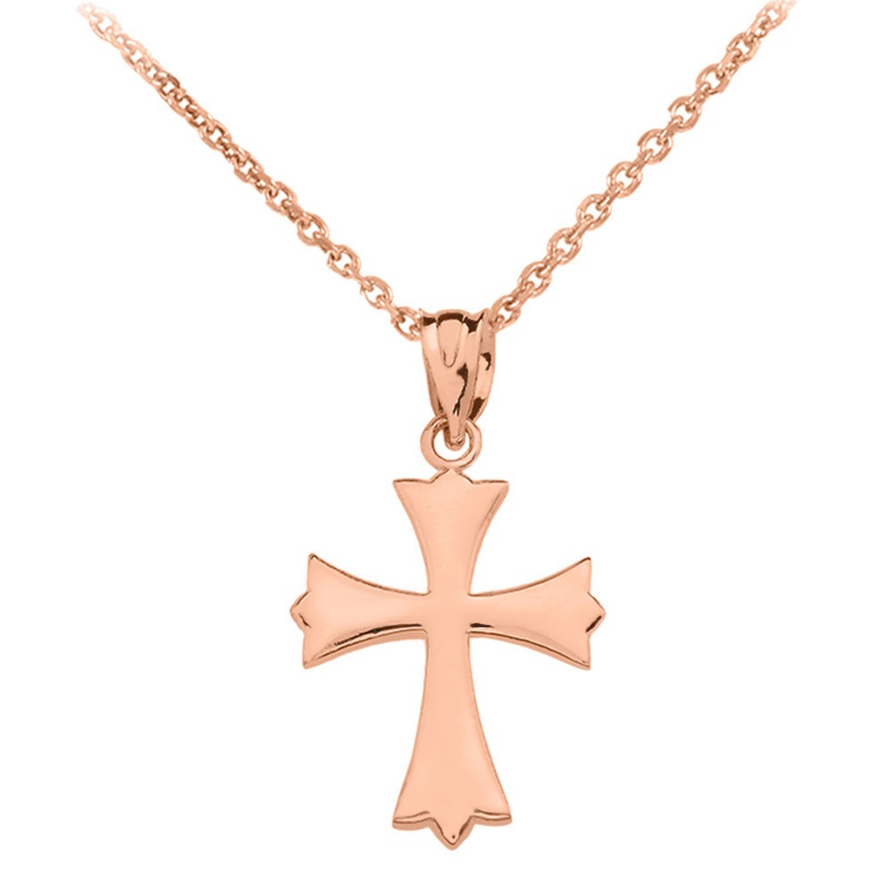 Gold Roman Catholic Pendant Necklace (Available in Yellow/Rose/White Gold)