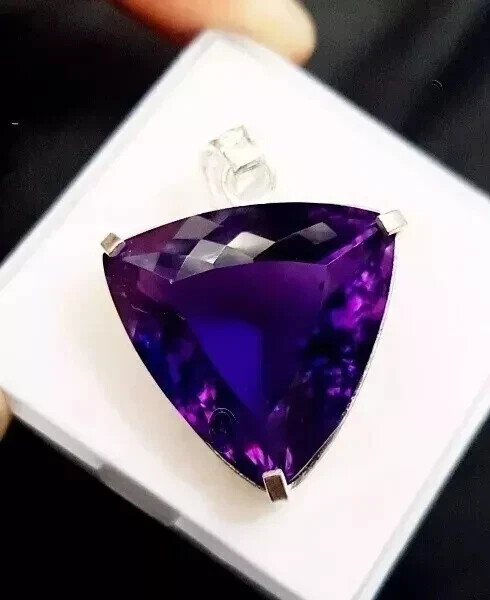 50.70 Ct+ Natural Purple Amethyst 925 Sterling Silver Pendant AG Gemstone