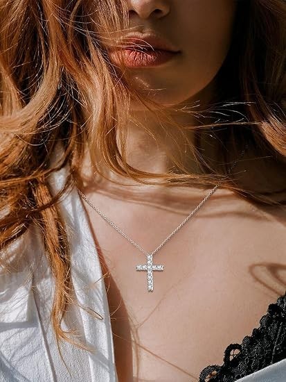 925 Sterling Silver Cross Necklace Jesus Pendant Christian Jewelry Unisex