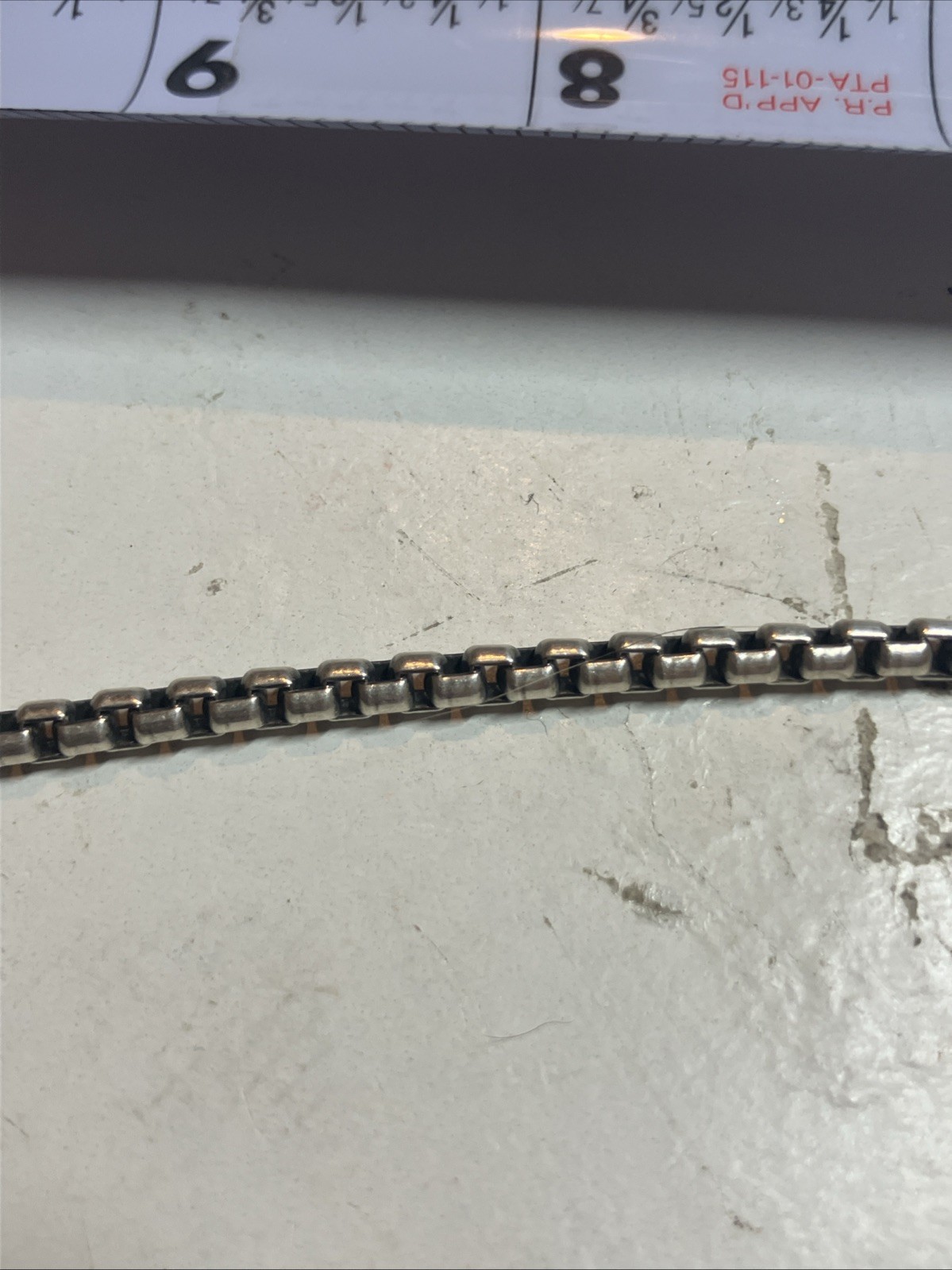 24.8g Avery .925 Square Link Chain Heavy Wearable/Scrap 18’’