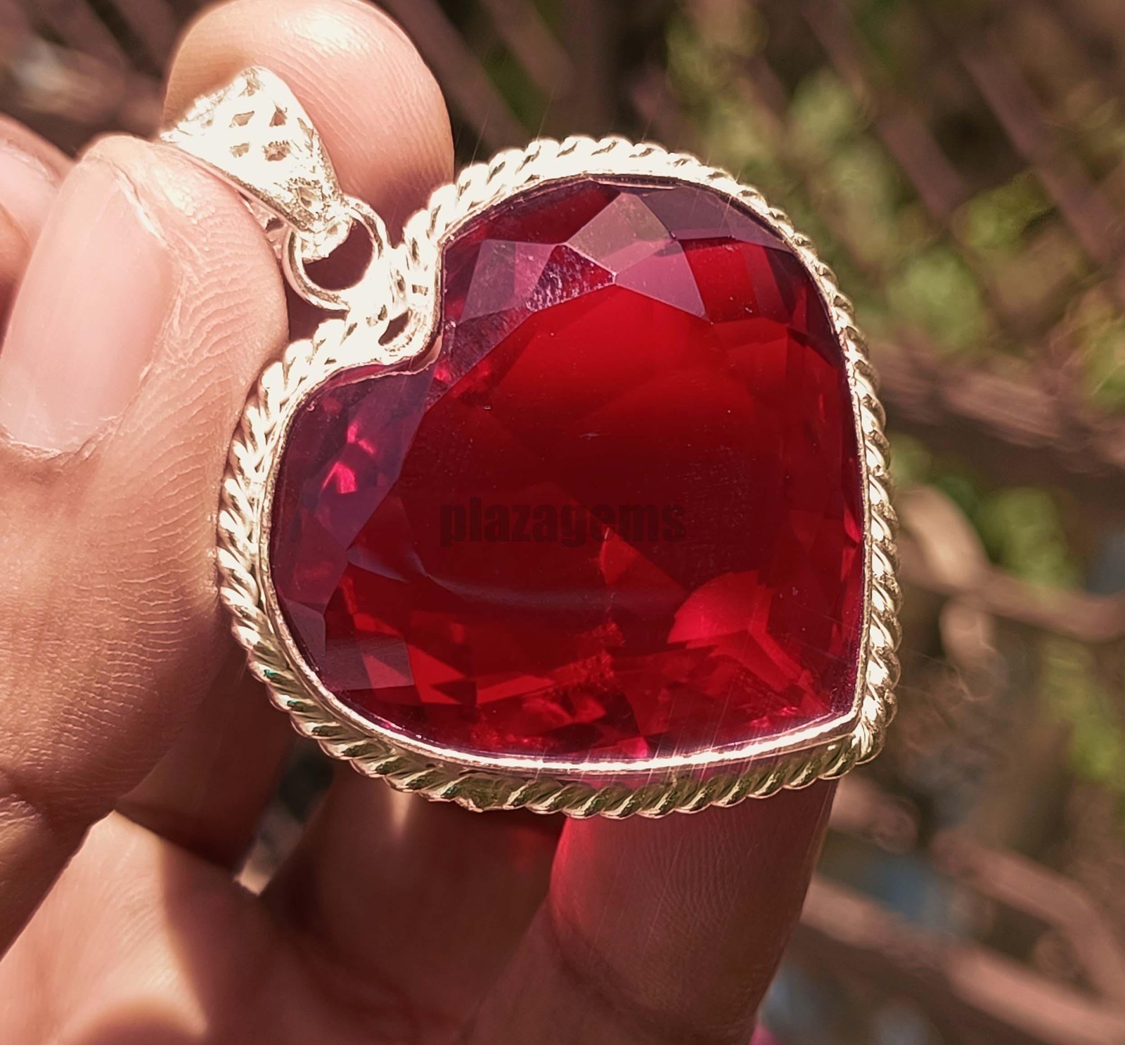 90 Ct Natural Blood Red Mozambique Ruby Pendant Flawless CERTIFIED