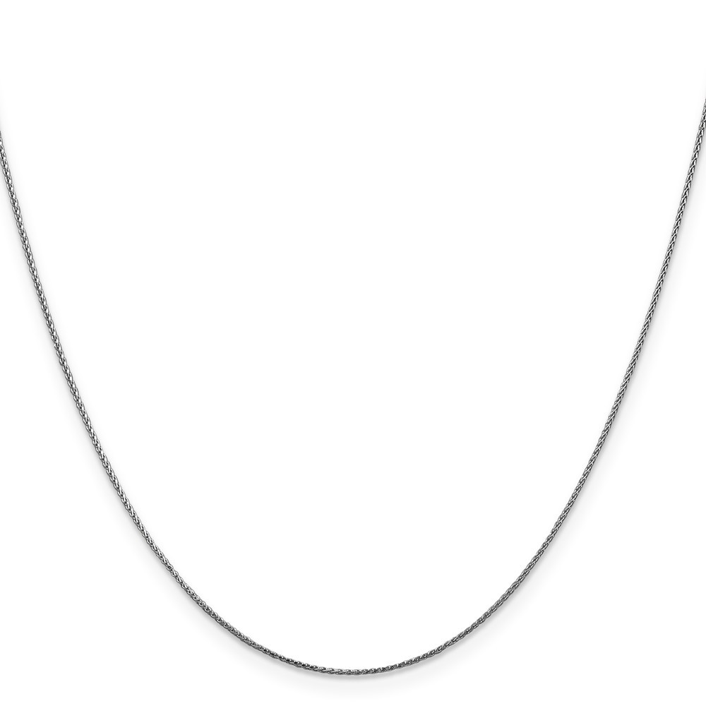 14K White Gold 0.65mm Spiga (Wheat) Chain Necklace 24 Inch Mens Womens