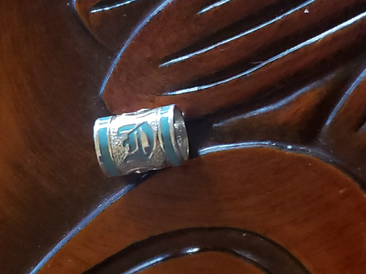Hawaiian Baby Silver Initial Pendant Enamel 8mm X 6mm Slide Blue Or Pink Letter