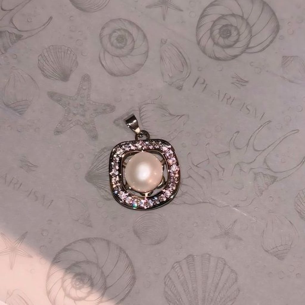2 for $40 Sterling Silver Pearl Pendant with Sparkling Accents