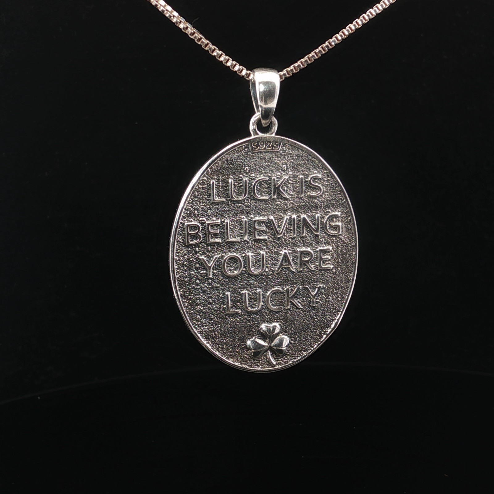 Sterling Silver Two-Sided Saint Patrick Necklace