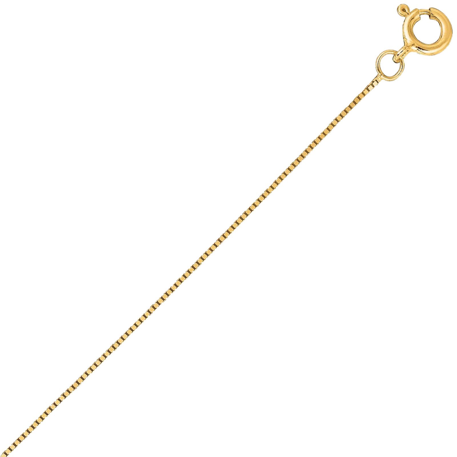 14K Solid Yellow Gold 0.45 mm Box Chain with Spring Ring Clasp 16″ 18″ 20″