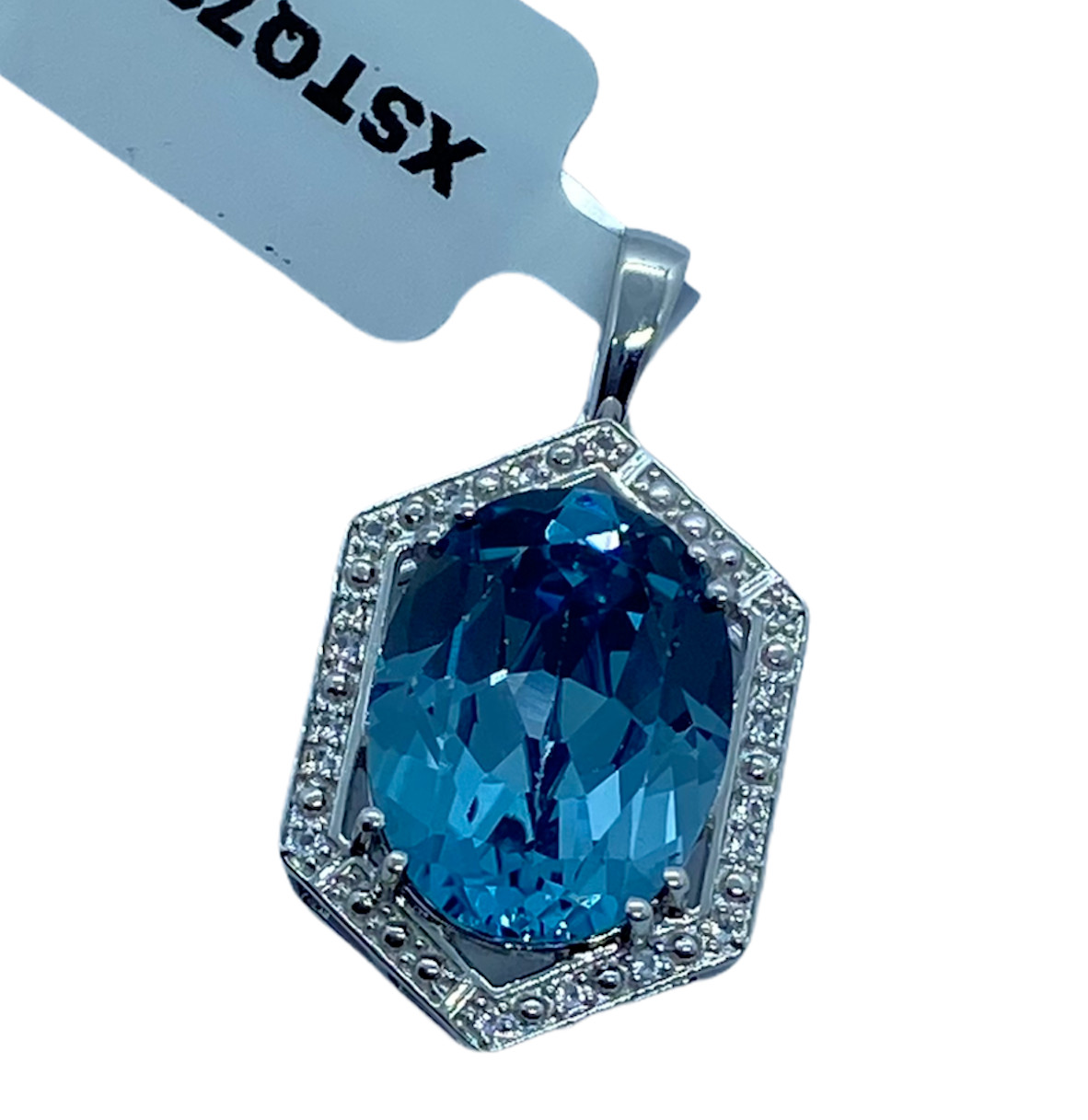 Versailles White Topaz Sterling Silver Pendant 11.12cts