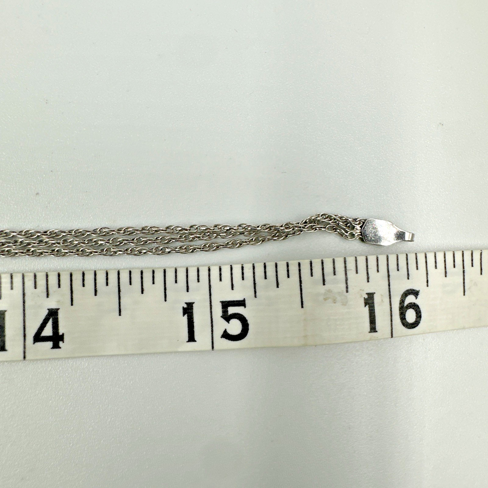 Vtg Sterling Silver 925 Three Strand Layered Cable Chain 16” 4.96g Lobster Clasp