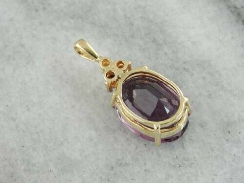 2.50Ct Oval Cut Amethyst Solitaire Pendant 14K Yellow Gold Finish 18″ Free Chain