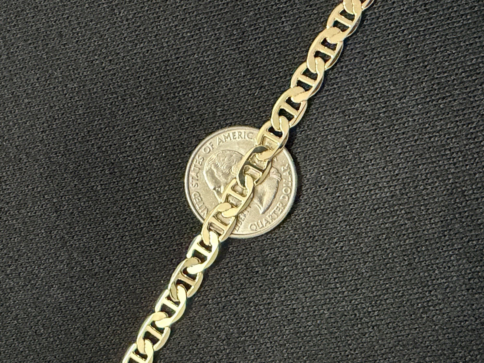 18k Gold Filled Mariner Link Necklace (Solid) 21″ 6mm New