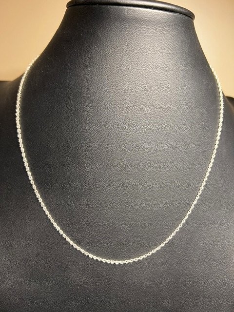 B6015 Delicate Rope Chain Necklace Sterling Silver 18″ Classic Style