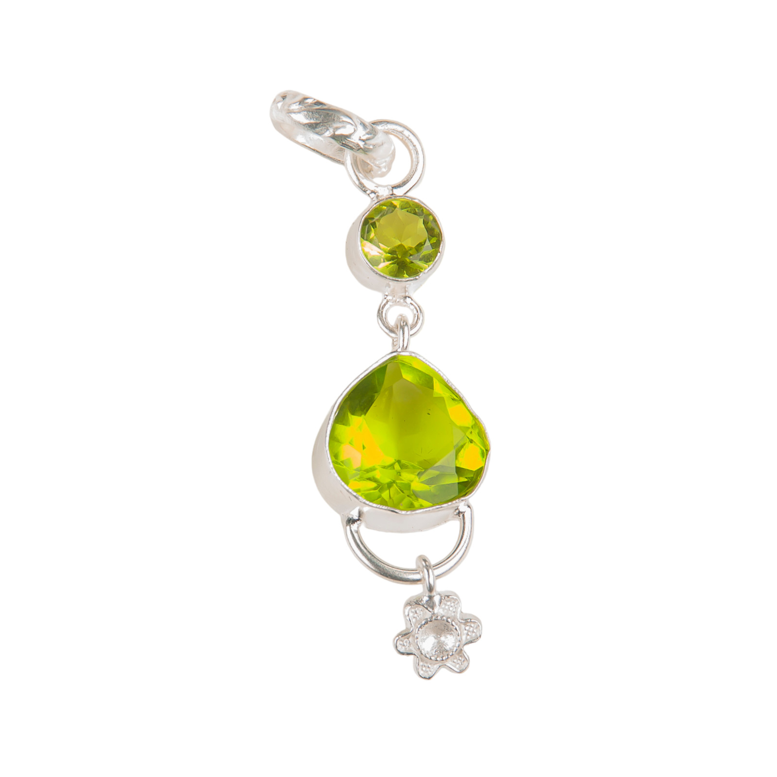 Peridot Gemstone 925 Solid Silver Designer Pendent 2.00″ Gift For Engagement