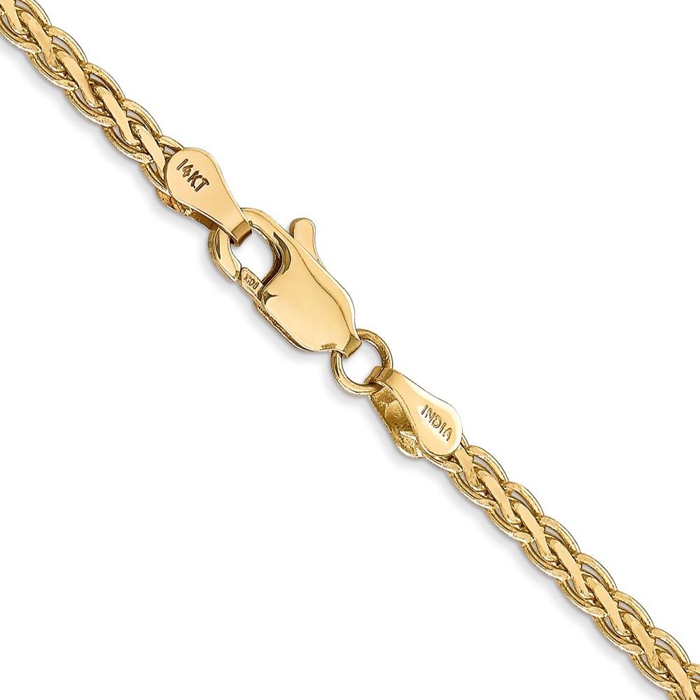 Real 14kt Yellow Gold 18 inch 2.8mm Flat Wheat with Lobster Clasp Chain; 18 inch