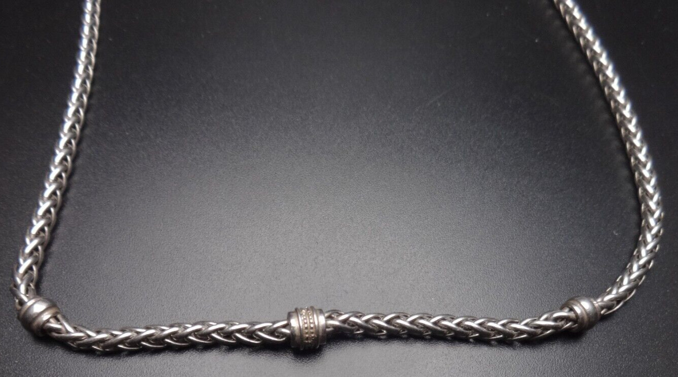 Sterling Silver Rope Chain Choker Charm Starter Necklace 16″ 3mm