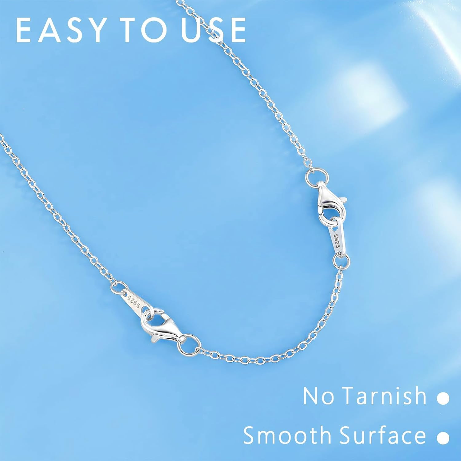 Sterling Silver Necklace Extenders for Women Silver Cha 3 Piece Set (1,2,3 Inch)