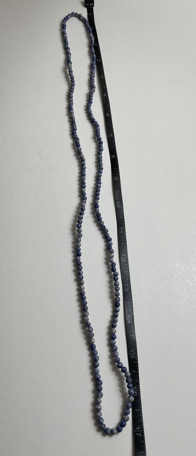 Natural Sodalite Royal Blue Beaded 34 in Necklace 4mm Gemstones Single Strand