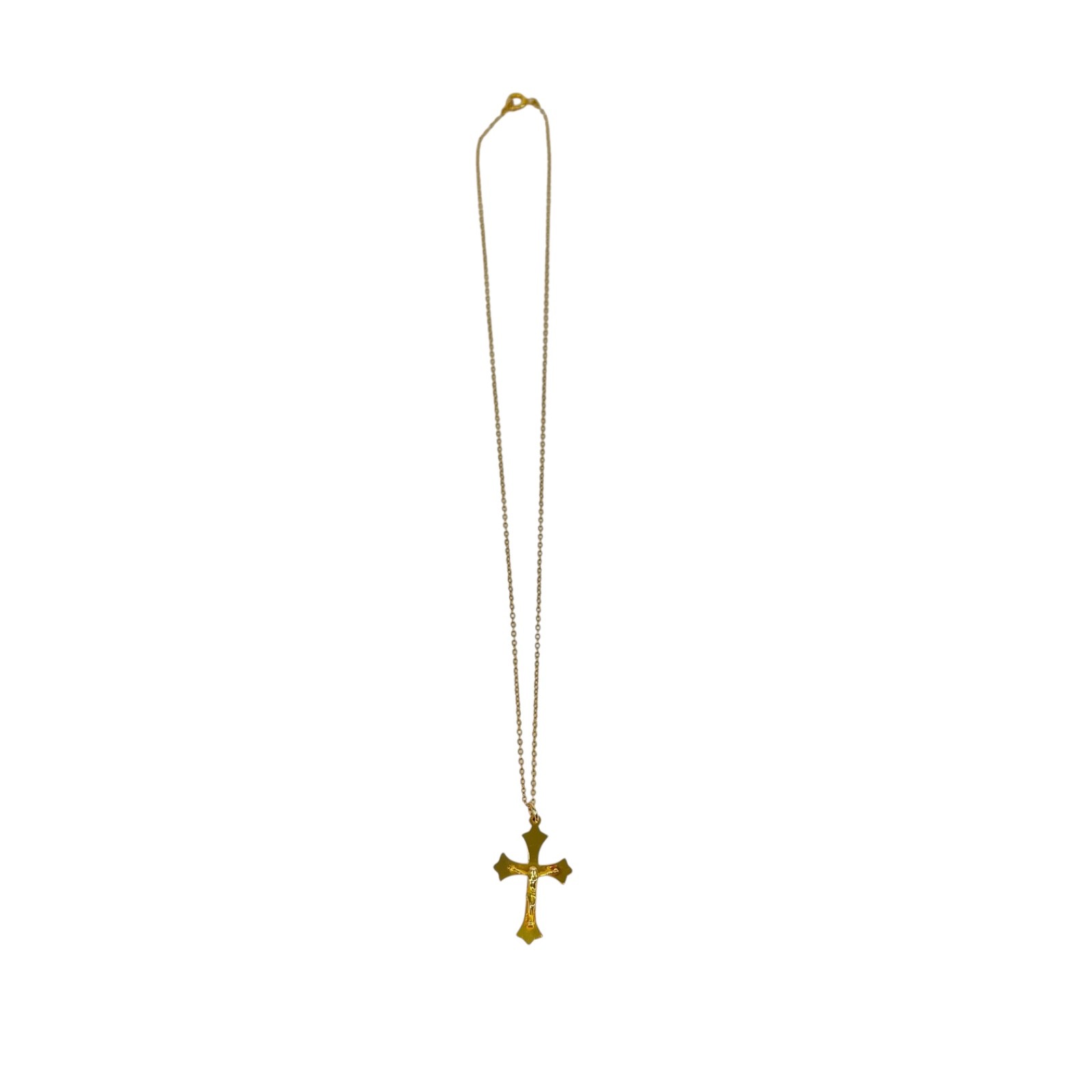 9ct 375 Yellow Gold Cross Pendant AJH Birmingham Vintage – Chain info unknown