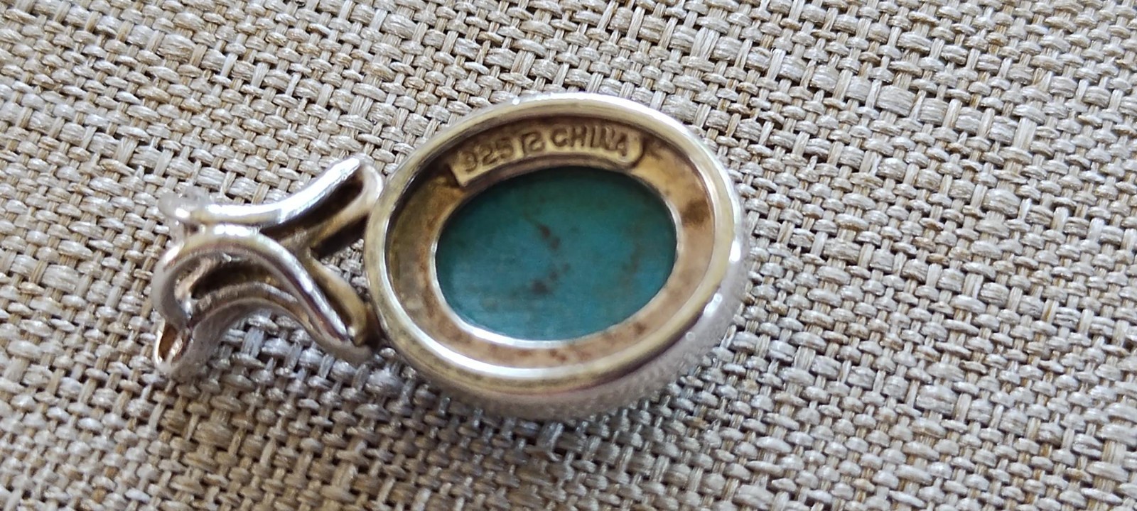 Sterling Silver Pendant with Round Turquoise in Bazel Setting 0.75 “
