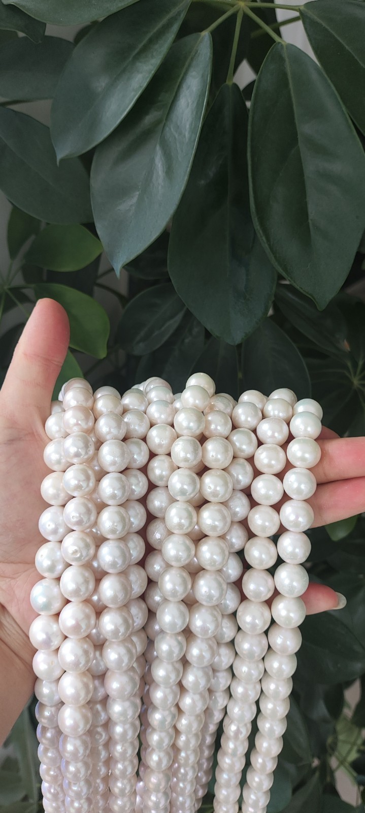AAAAA 12-13 MM GENUINE NATURAL Australian south sea white pearl necklace 18″14k