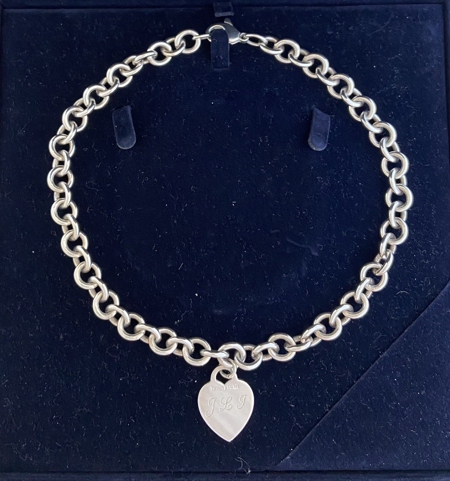 Tiffany & Co Silver Heart Charm Chain Necklace