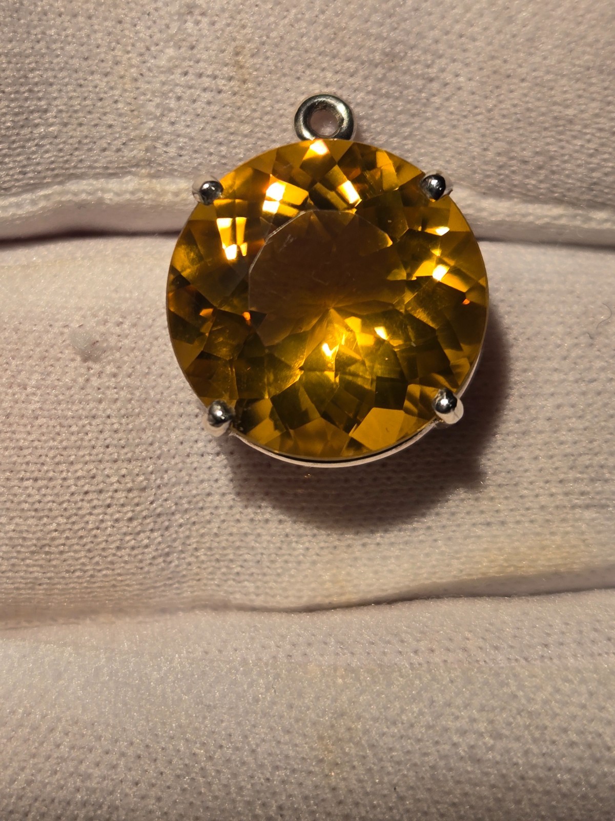 EXCELLENT CITRINE PENDANT 10.03CT NATURAL GLOWING/GREAT SATURATION/COLOR/LUSTER!