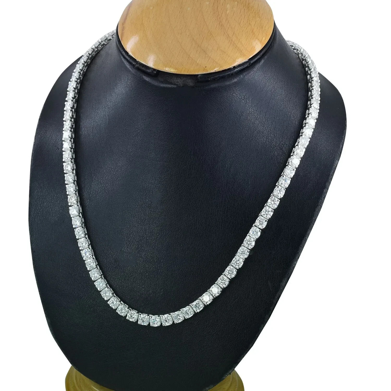 RARE 55Ct, 5mm White Diamond Men’s Tennis Necklace-FREE Shipping ! 26 inches