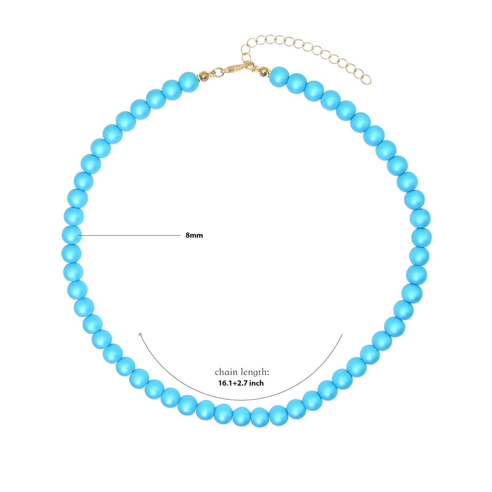 Colorful Mood Choker Baroque Bead Imitation Pearls Necklace, Women, Adults – 07