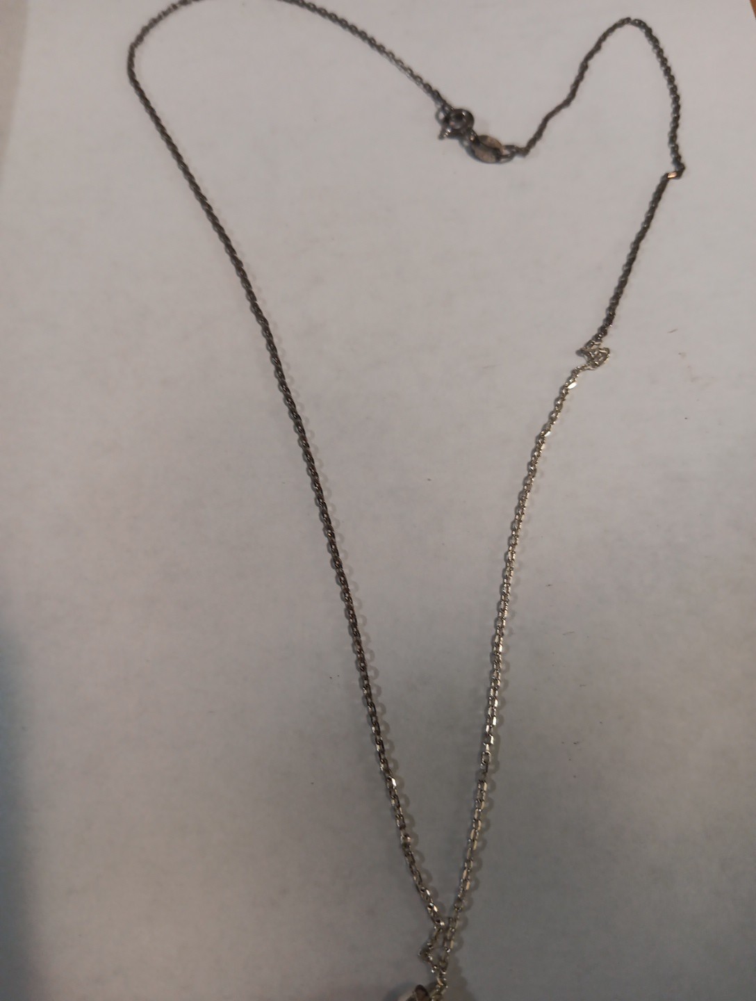 sterling silver necklace With Dark Stone. Marked .925. Unbranded