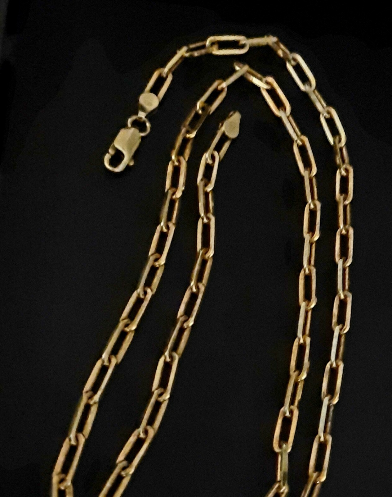 Gold Plate over Silver Paper Clip Chain 20 Inch 925 Silver Necklace Silver 10 Gr