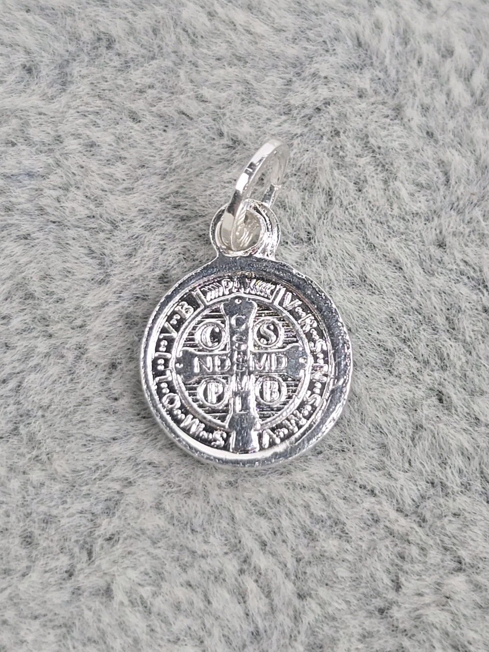 San Benito Charm St Benedict Mini Medal Pendant Baby 925 Mex. Sterling Silver
