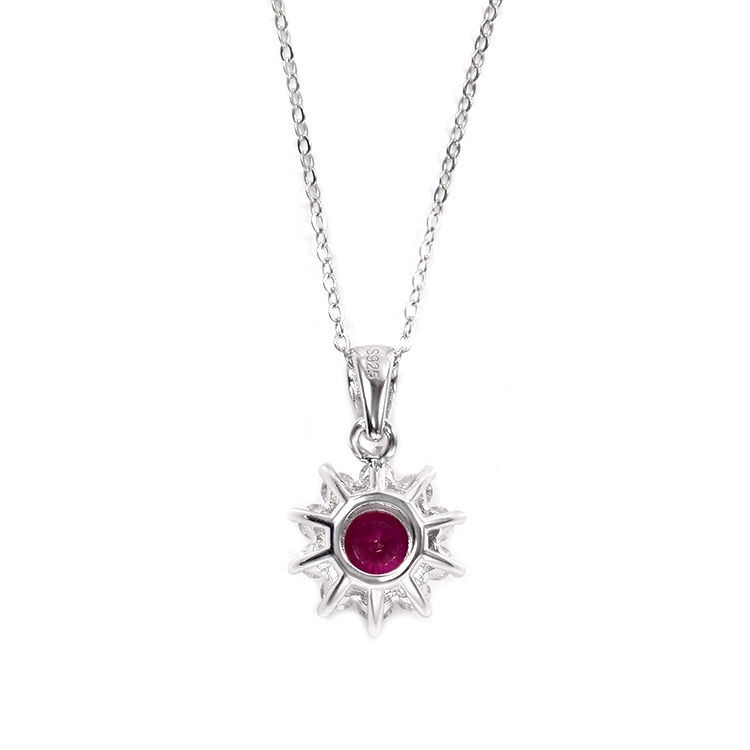 4CT Pink Round cut Shaped Moissanite Pendant 14K white Gold Plated free chain