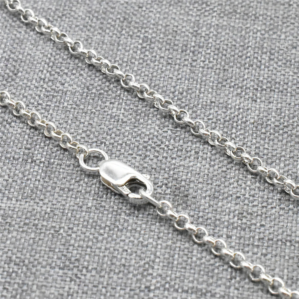 Sterling Silver Shiny Rolo Chain Necklace Lobster Clasp 2mm 16 18 20 22 24 26 30