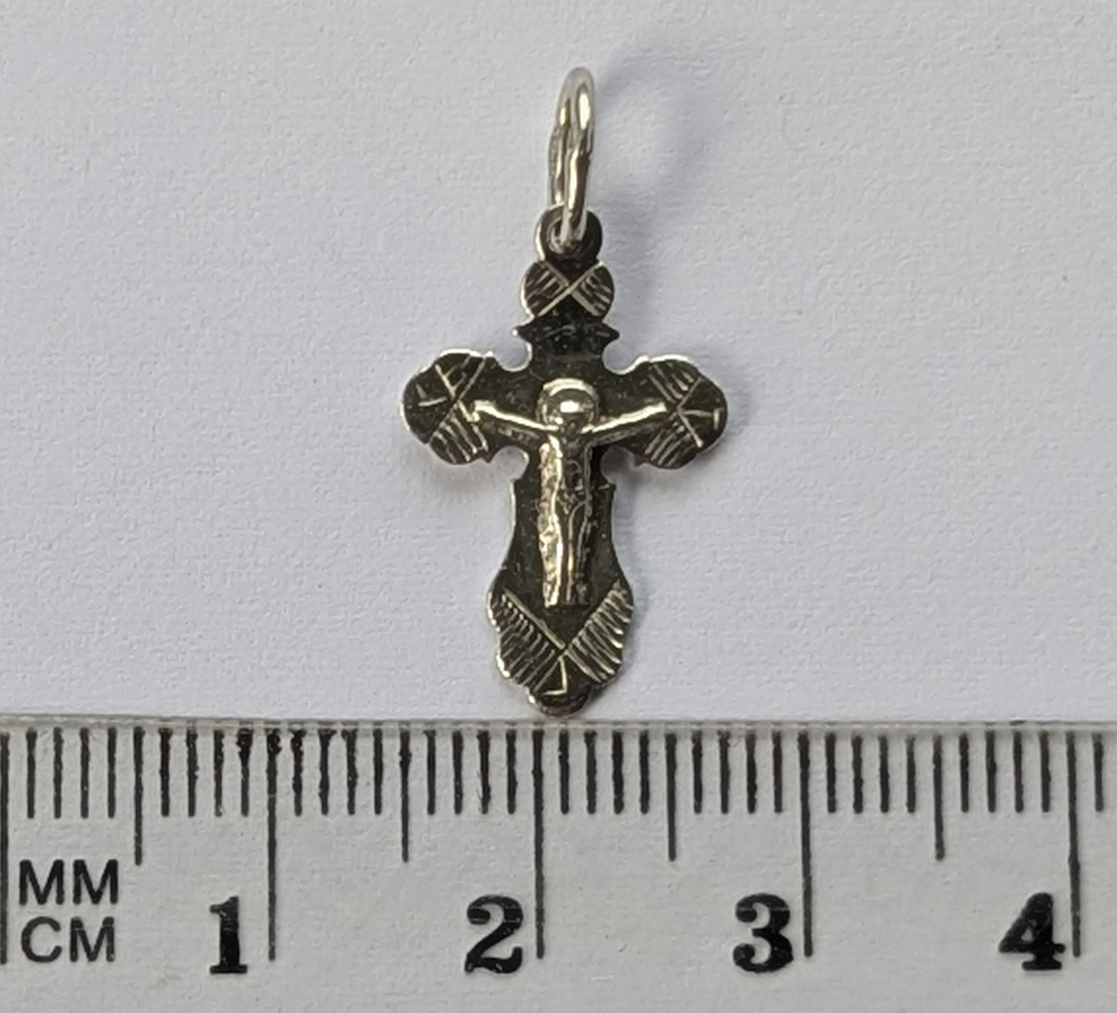 Orthodox Cross 925 silver. Weight 0.78 g. Prayer in Russian. Ukrainian jewelry.