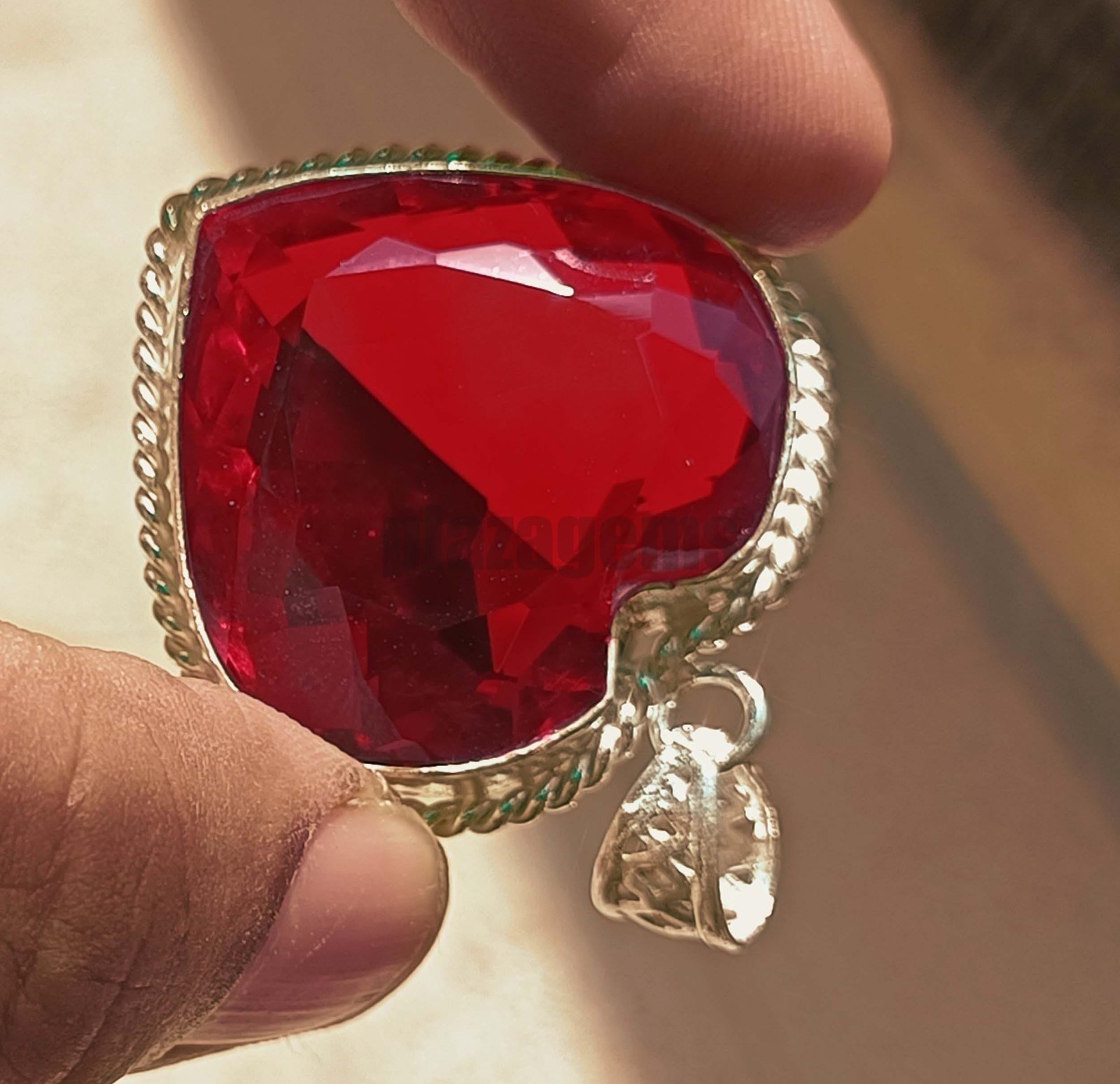 110 Ct Natural Blood Red Mozambique Ruby Pendant Flawless CERTIFIED