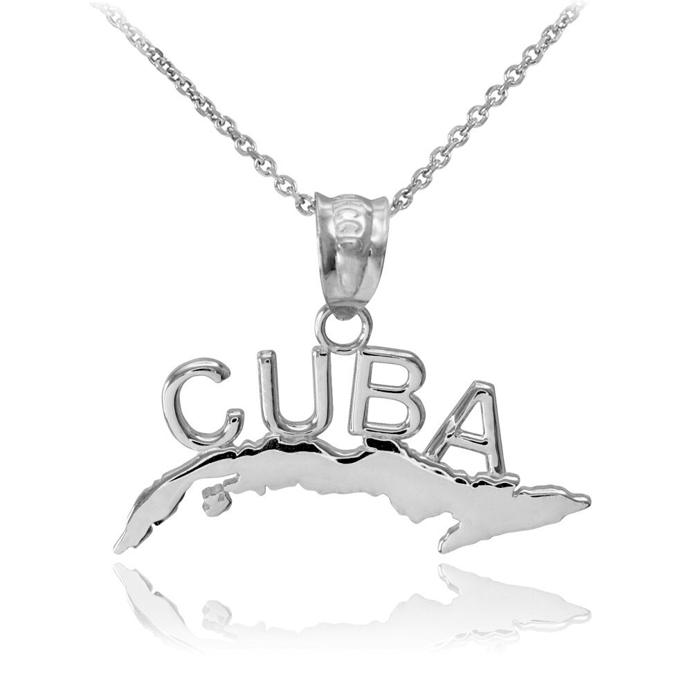 Gold CUBA Pendant Necklace(Available in Yellow/Rose/White Gold)