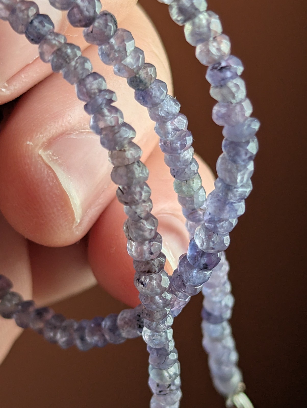 light blue Tanzanite Necklace (broken/impartial metal end) 18.26 in