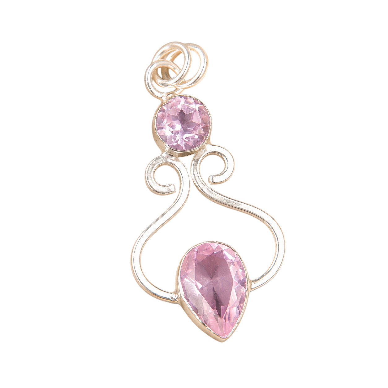 Morganite Gemstone 925 Sterling Silver Pretty Pendent 1.60″ Gift For Birthday