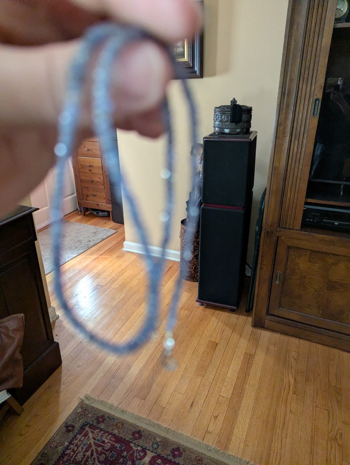 light blue Tanzanite Necklace (broken/impartial metal end) 18.26 in