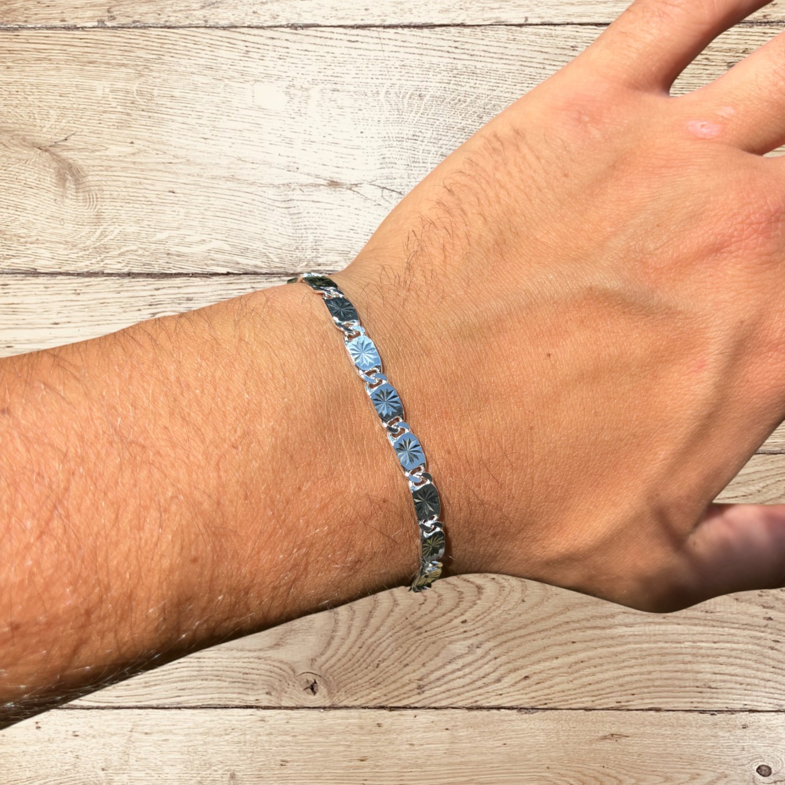 5mm Valentino Link Bracelet – Real Solid 925 Sterling Silver MADE IN ITALY