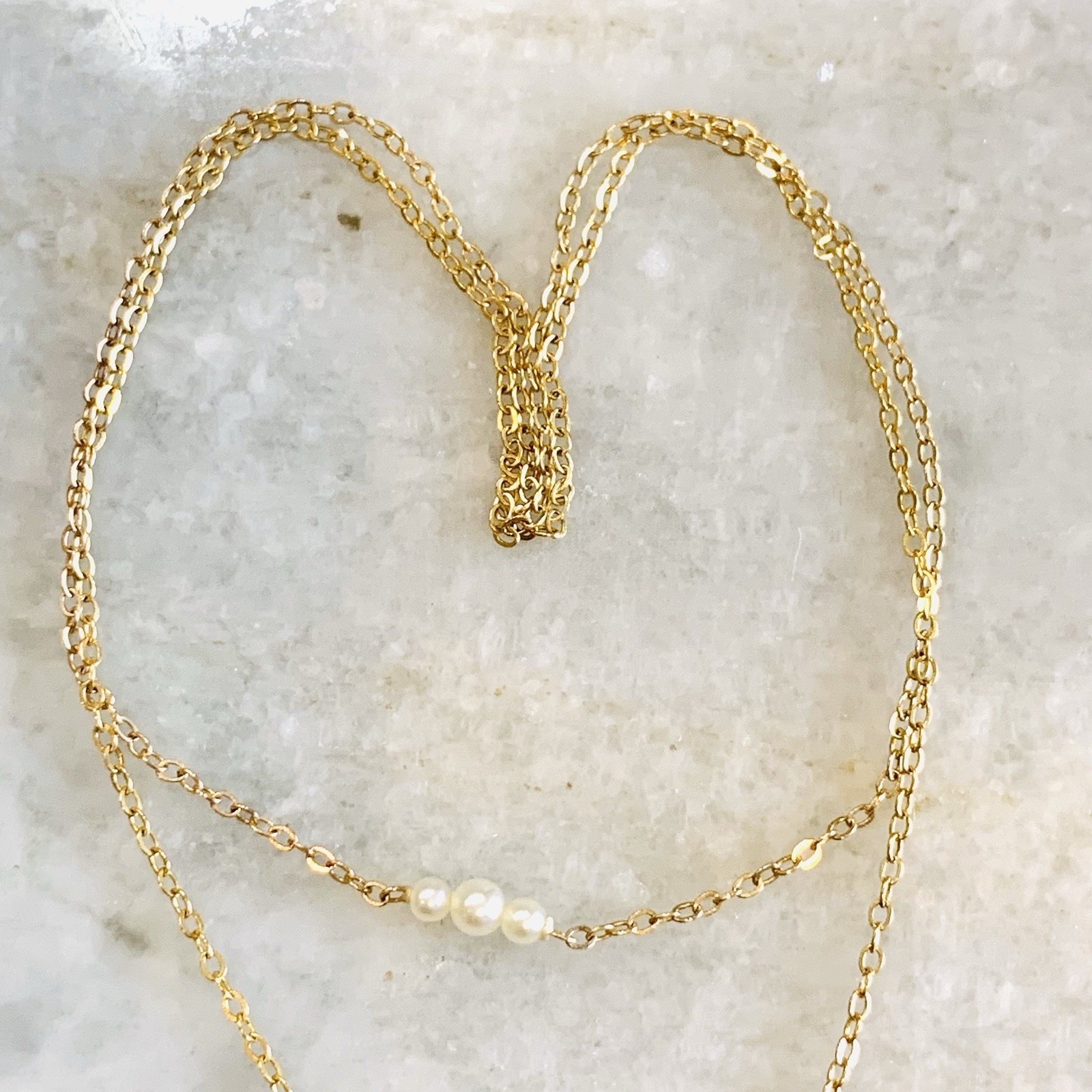 Akoya Pearl Necklace ADD A PEARL VTG SOLID 14K YELLOW GOLD 2.3mm Child .74gr 12″