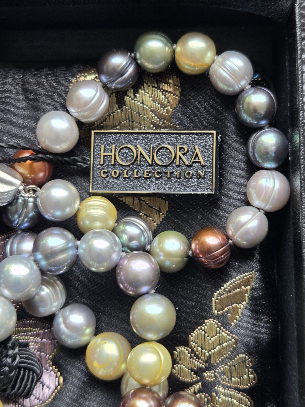 Honora Baroque Multicolor Pearl Necklace and Earrings Set QVC New In Box , Pouch