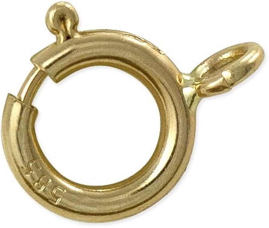 Spring Clasp 14K Solid Yellow Gold 4 mm