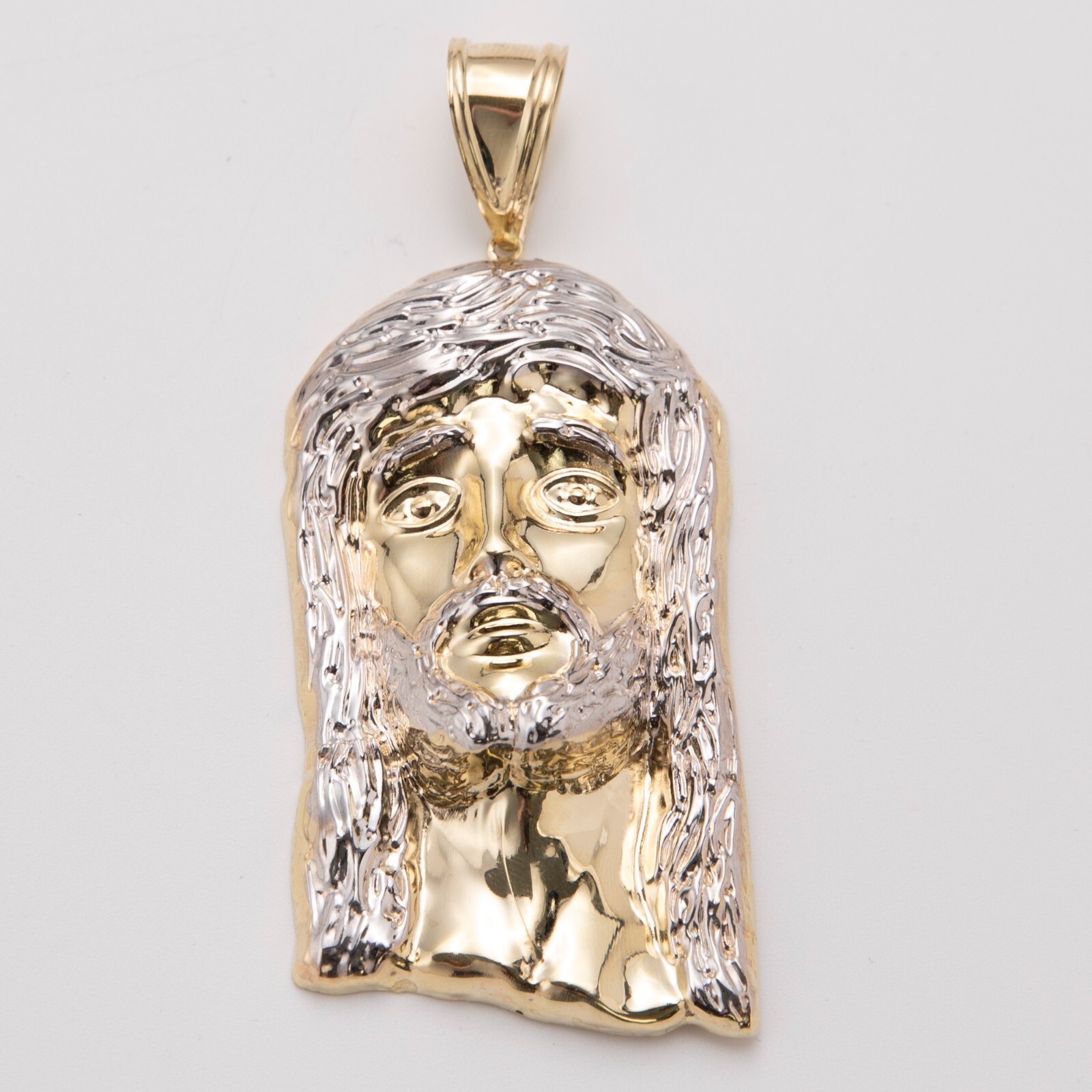 Men’s Diamond Cut Jesus Head Charm Pendant Real 10K Yellow White Gold ALL SIZES