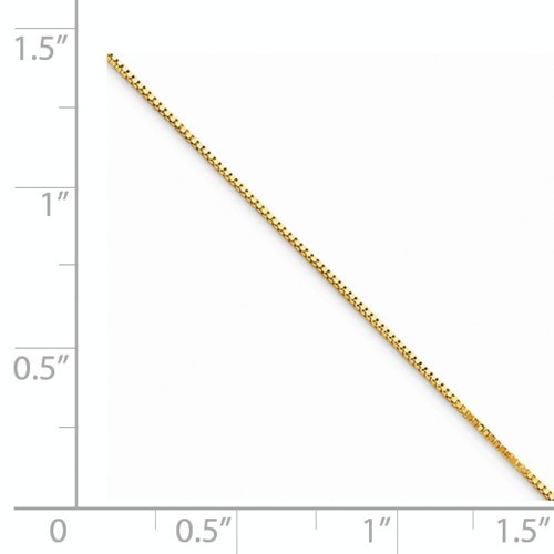 10K YELLOW GOLD THIN BOX LINK NECKLACE PENDANT CHAIN 18″ 0.5 mm 0.95 GRAMS