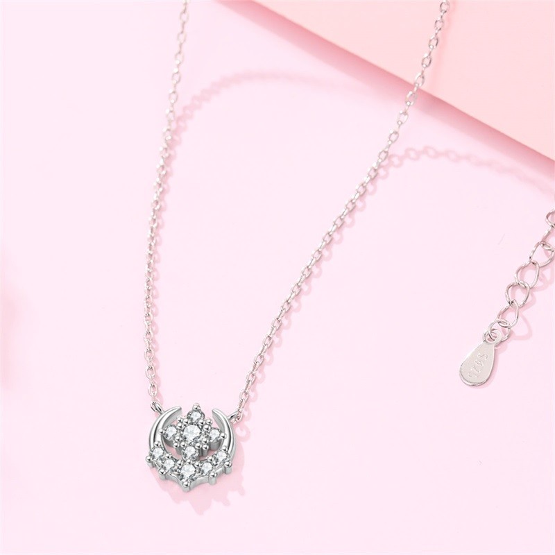 KUNSIR Sterling Silver Moon Crescent Pendant Necklace For Women Jewelry Gifts