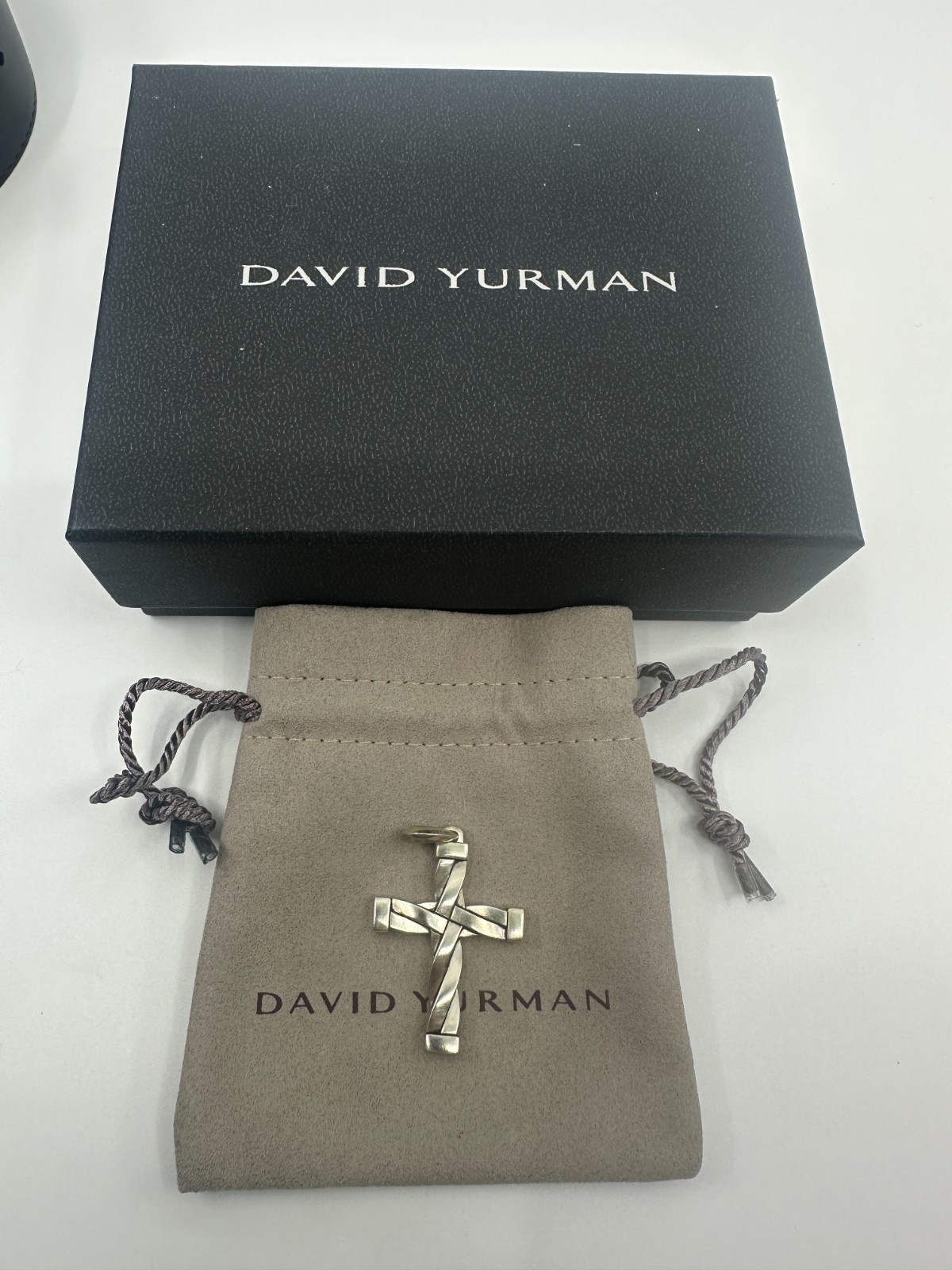 925 Silver David Yurman Cross Pendant Style #D35052MSS