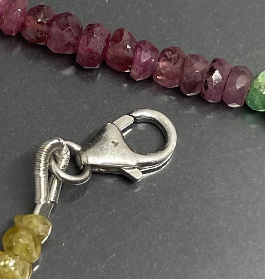 A Women’s Necklace Multicolor Assorted Gemstone Beaded 17.75-19.75”